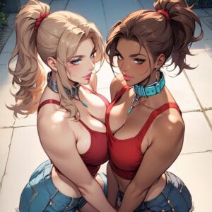 hermanos calentones dos mujeres, una rubia y una morena. Portada del relato de incesto "Hermanos calentones", en blogSDPA.com