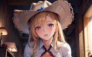 Mi familia campesina, Parte 4 Chica rubia con sombrero, cabalgando a un hombre. Portada del relato erotico de incesto "Mi familia campesina", en blogSDPA.com